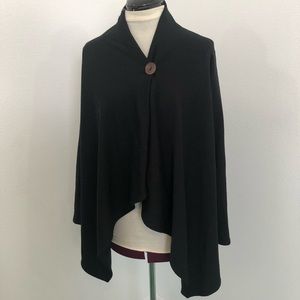 Bobeau Black Single Button Long Sleeve Cardigan M